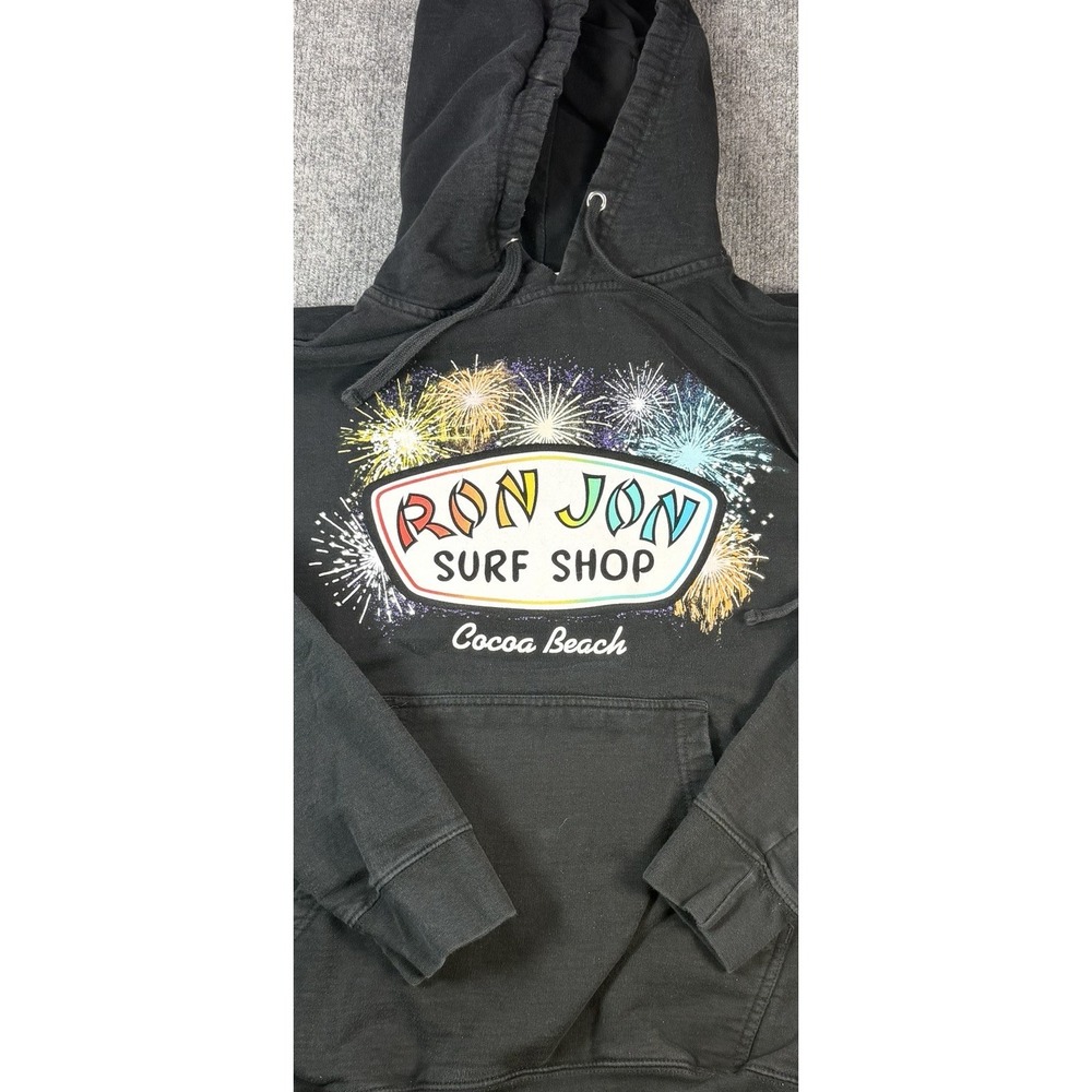 Ron Jon Surf Shop Hoodie Cocoa‎ Beach Black Fireworks Graphic Pullover Size M - Picture 3 of 9